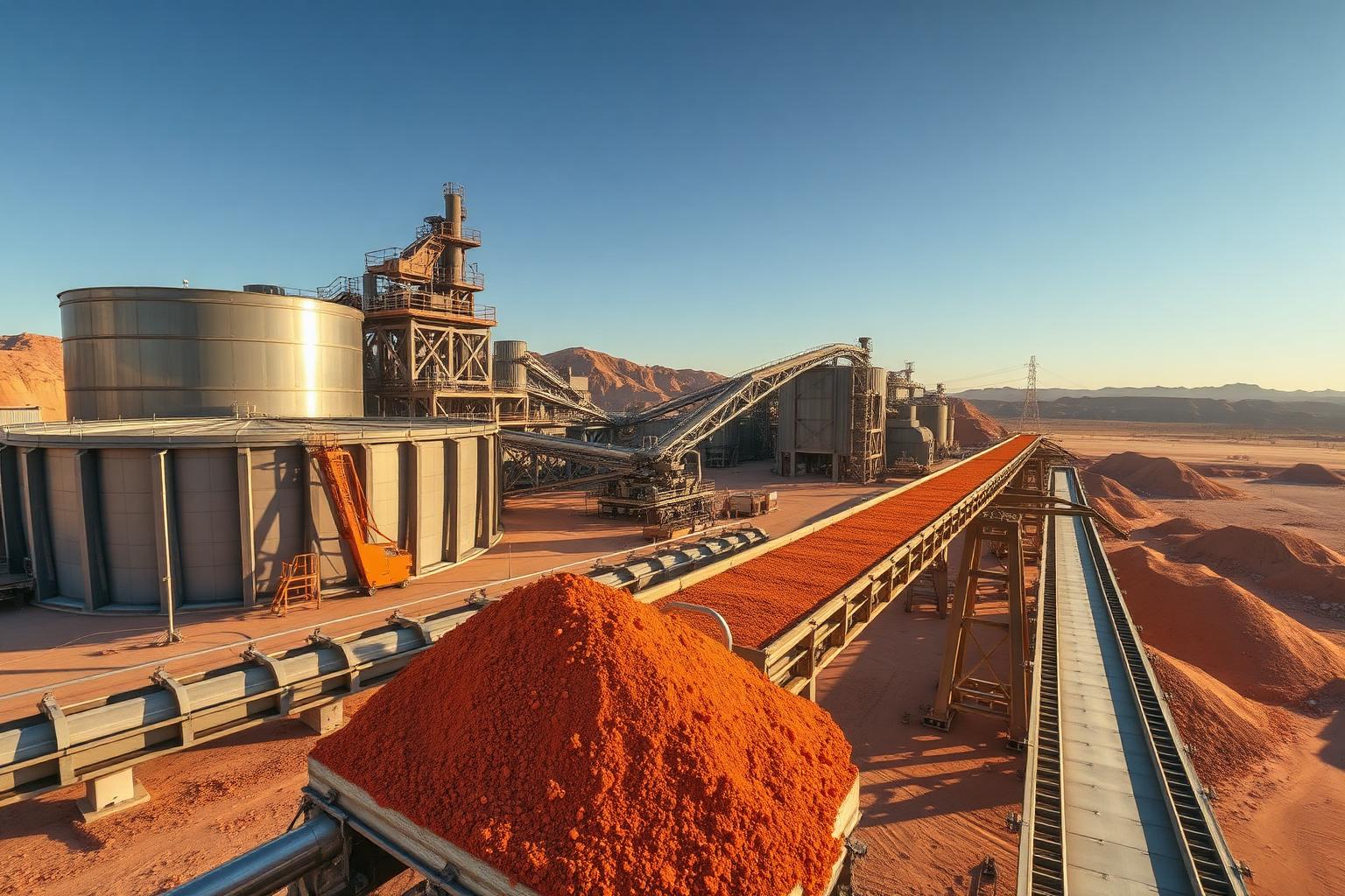 Copper concentrate processing plant in the Khorixas District, Namibia